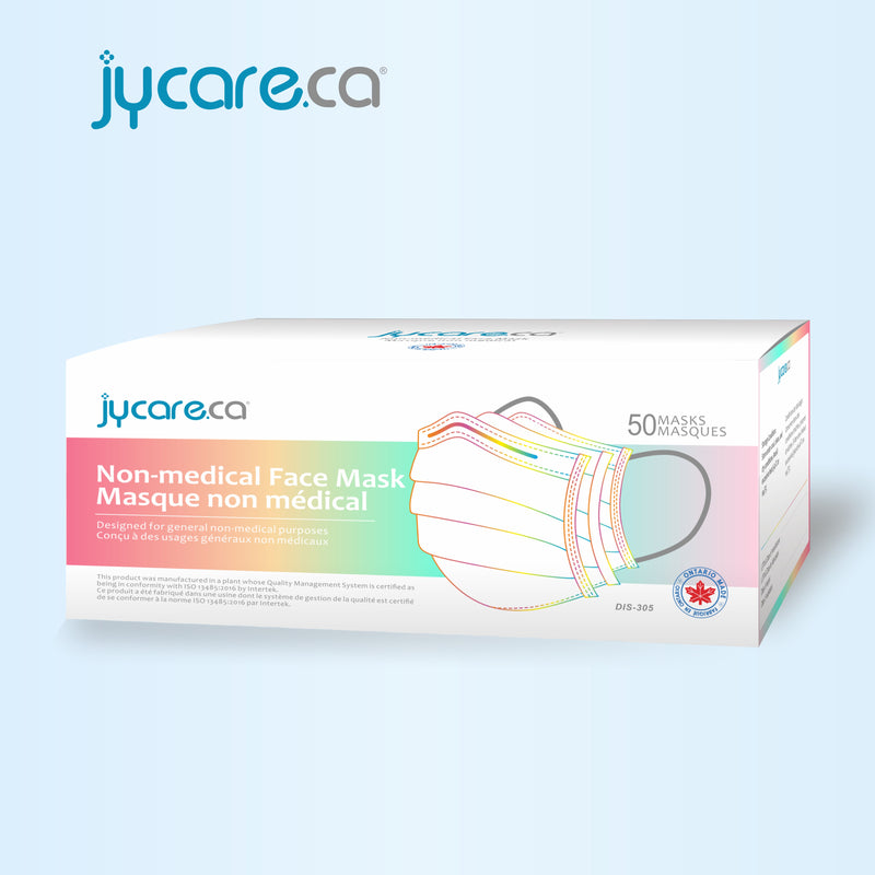 JY Care Non-Medical Face Mask, 50-pack, Multi Colors