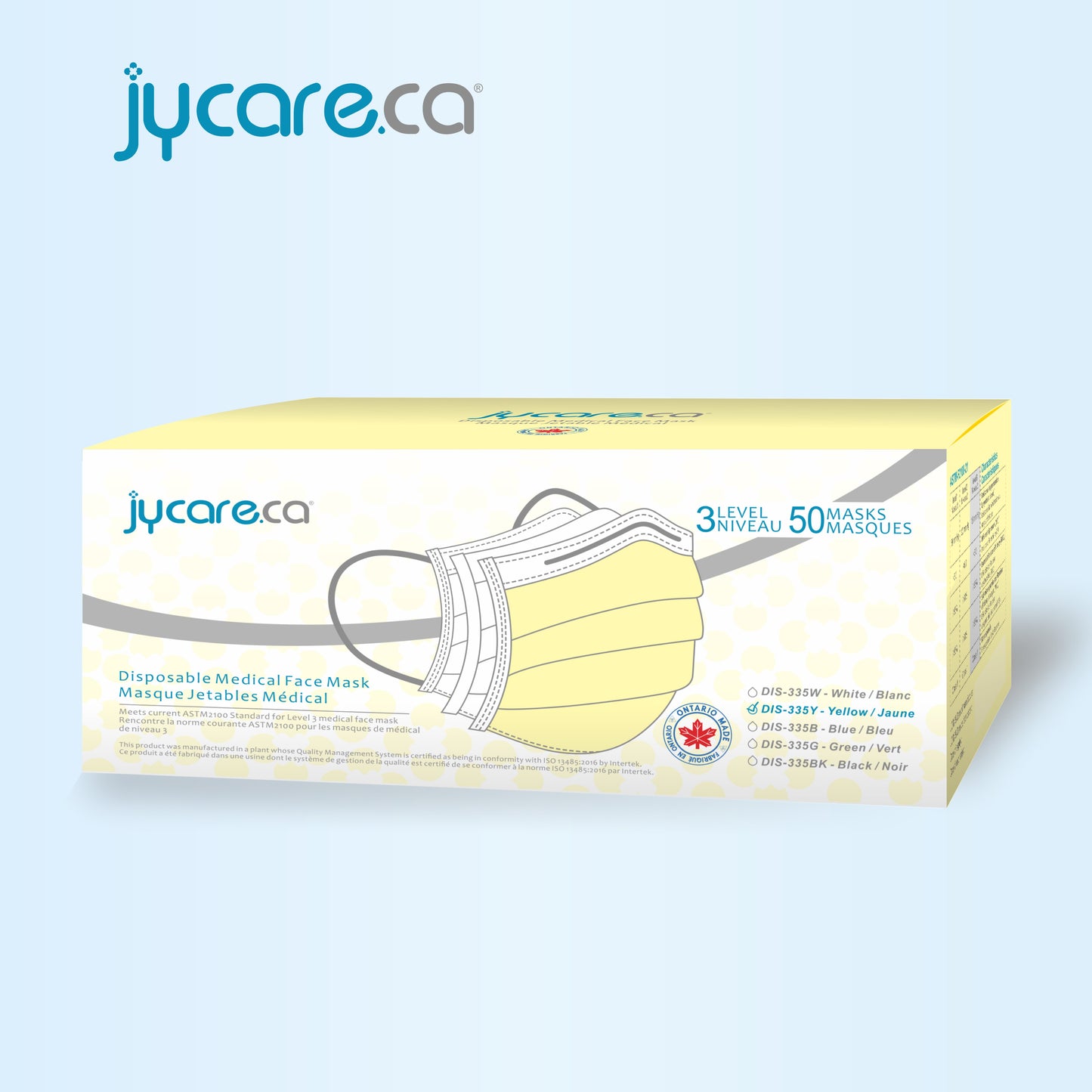 JY Care Level 3 Medical Face Mask (50 Masks/pack), Multi Colors