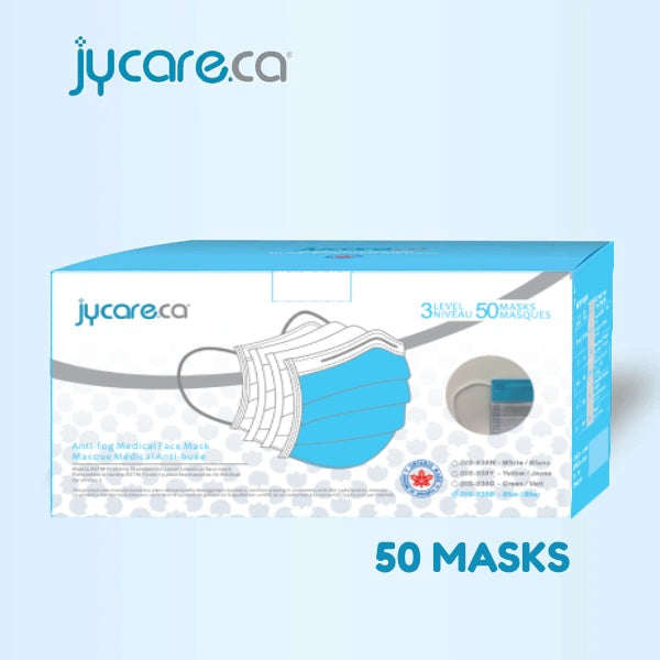JY Care Level 3 Anti-fog Medical Face Mask - 50-pack, Blue